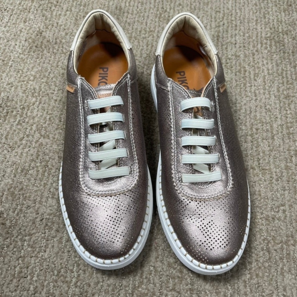 Pikolinos Cantabria Sneaker Women 39 Metallic Bronze Leather Perforated Comfort
